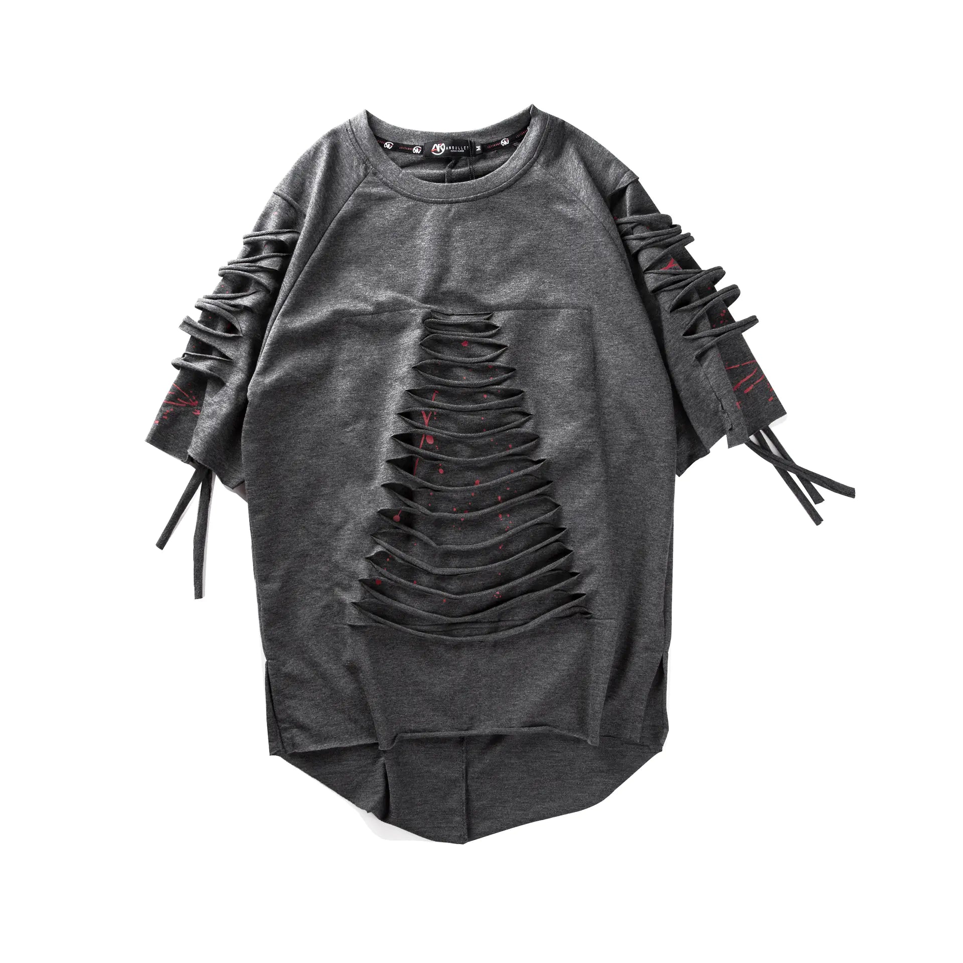 Men's Casual Ripped Short Sleeve Hip Hop T-Shirt