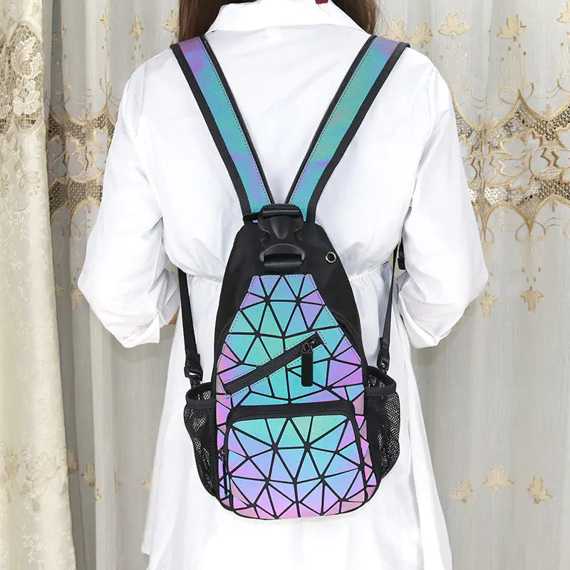 Mochila elegante para estudiantes diseño mosaico