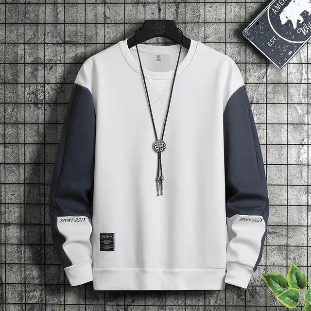 Sweater Colorblock de Hombre Hip-Hop de Temporada