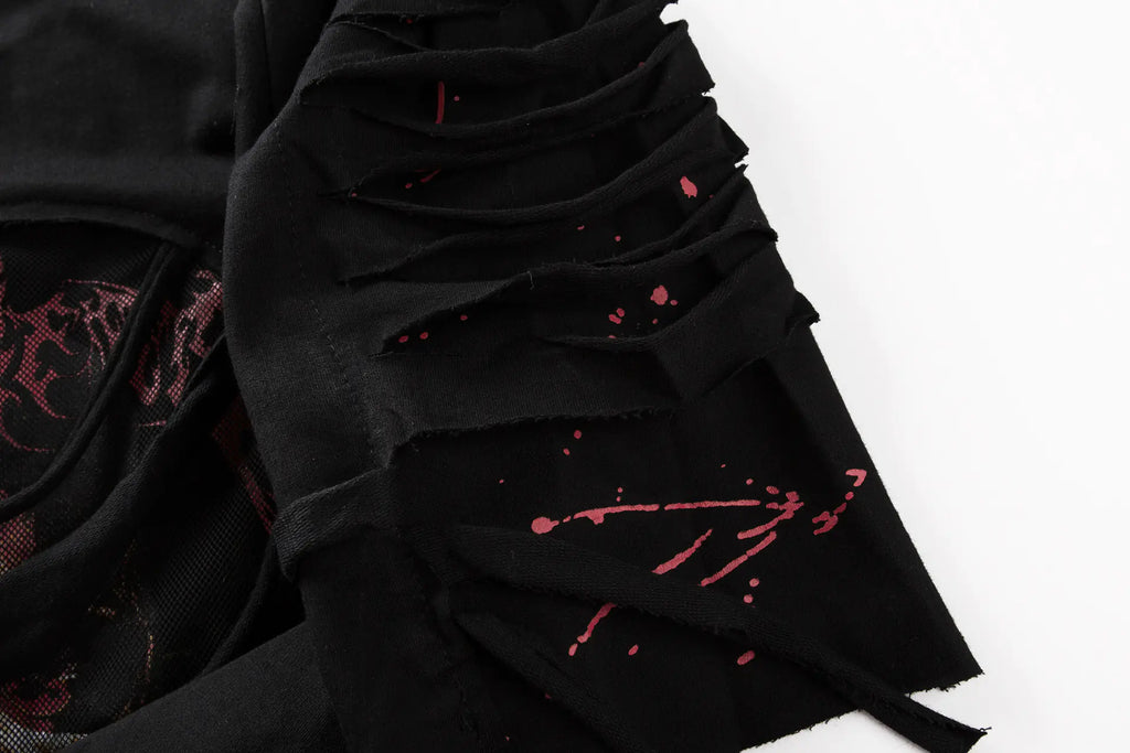 Men's Casual Ripped Short Sleeve Hip Hop T-Shirt