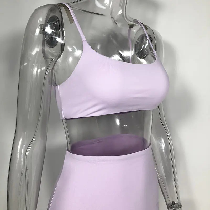 Women's Sexy Two-Piece Dress Set with Crop Top