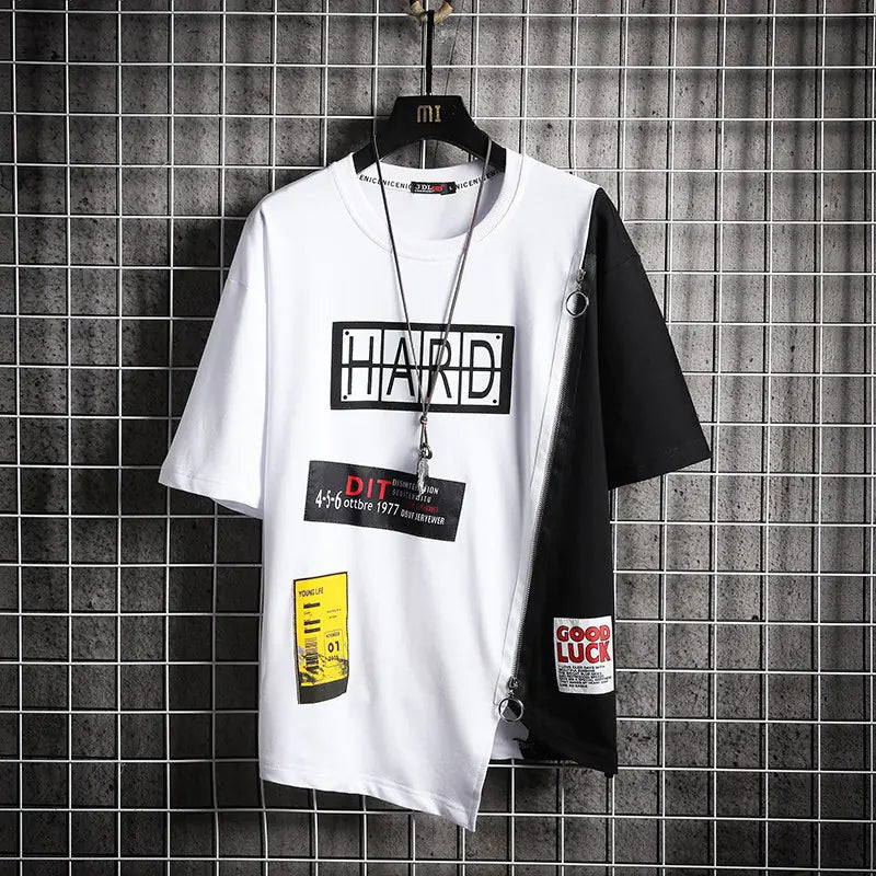 Camiseta Casual de Hip Hop para Hombres - Estilo Veraniego de Manga Corta