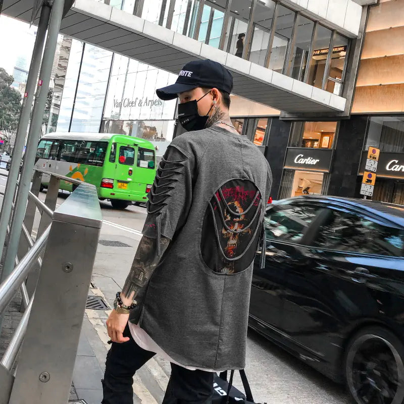 Men's Casual Ripped Short Sleeve Hip Hop T-Shirt