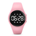 Reloj Podómetro Digital LED para Niñas Contador de Pasos Impermeable con Alarma Vibratoria y Cronómetro, Regalo Ideal para Adolescentes y Niñas (Rosa)
