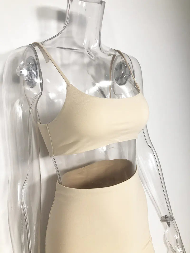 Women's Sexy Two-Piece Dress Set with Crop Top