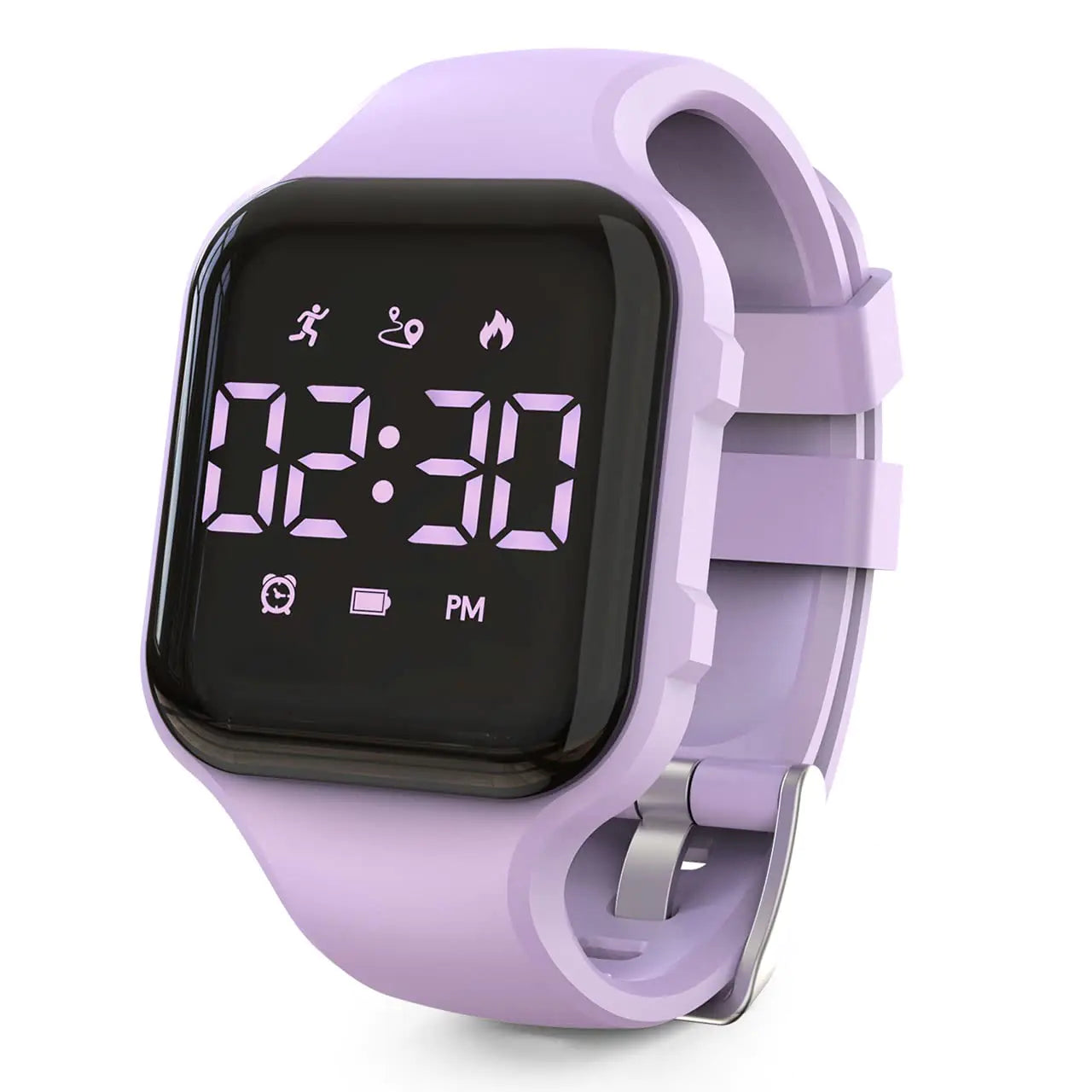 Reloj Pulsera para Niños Konewos con LED y Contador de Pasos Digital, Sin Bluetooth, Resistente al Agua, Cronómetro 12/24 H y Calendario, para Niñas, Niños y Adolescentes (Azul)