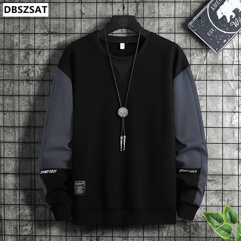 Sweater Colorblock de Hombre Hip-Hop de Temporada