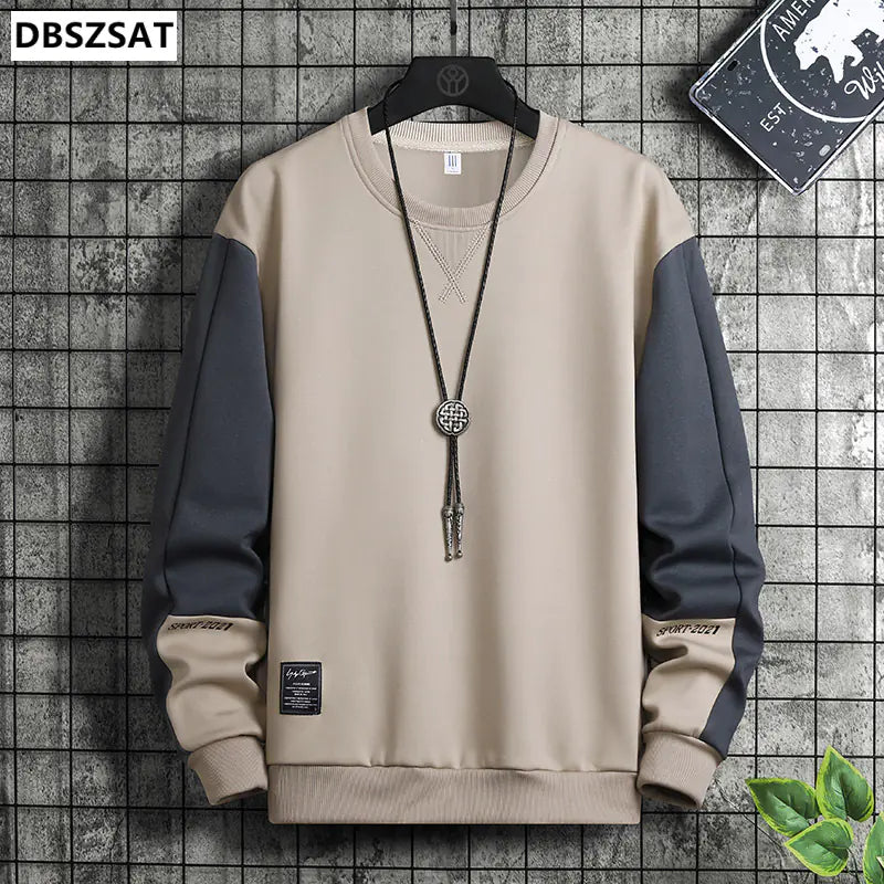 Sweater Colorblock de Hombre Hip-Hop de Temporada
