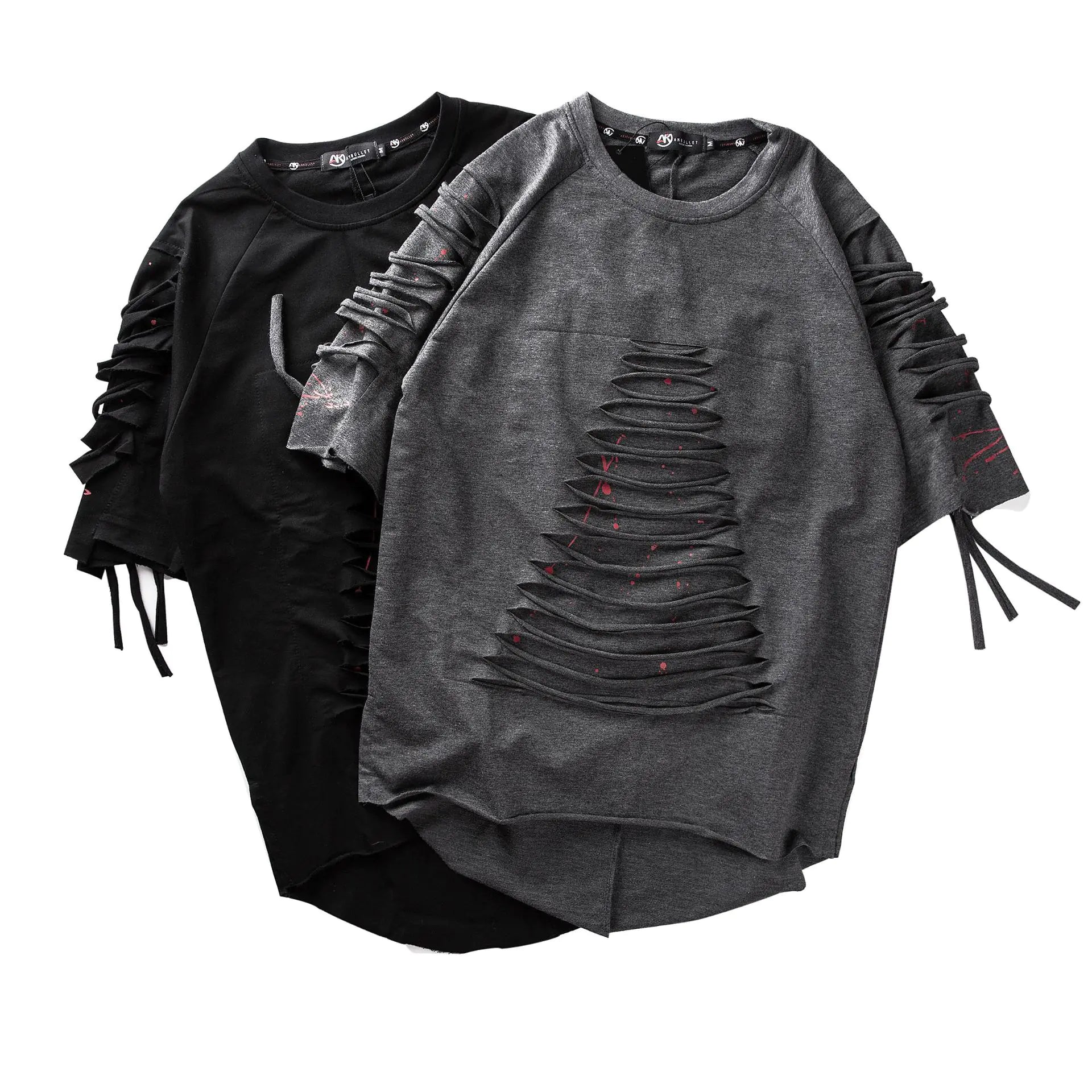 Men's Casual Ripped Short Sleeve Hip Hop T-Shirt