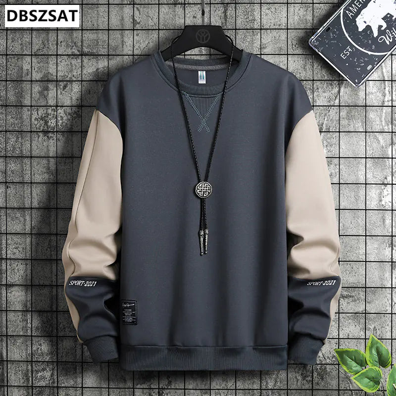 Sweater Colorblock de Hombre Hip-Hop de Temporada